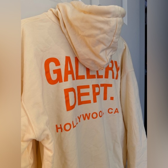 Gallery Dept. 100% Cotton Made In USA Graphic Hoodie, Butter Yellow, L - Picture 8 of 10